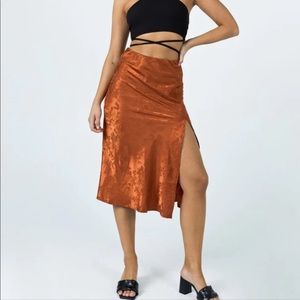 JEANNIE MIDI SKIRT RUST